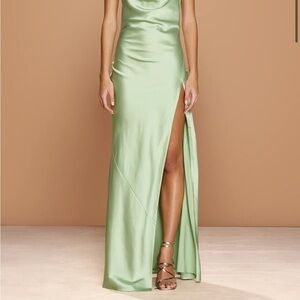 Sonya Moda Green Satin Gown